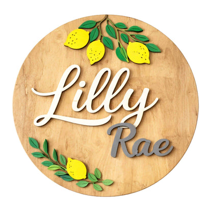 Custom wood nursery name sign, personalized baby room decor handmade