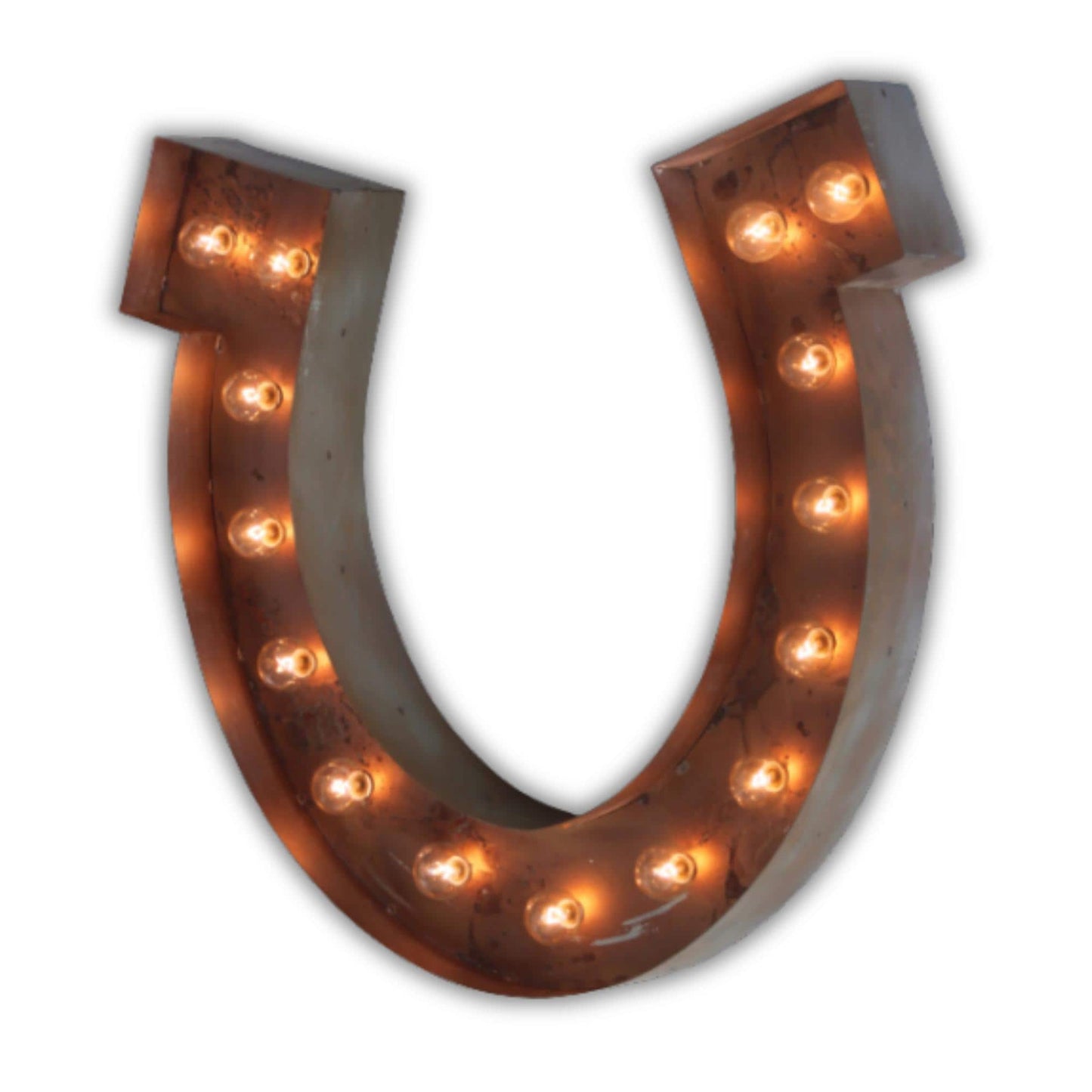 Metal horseshoe marquee sign – rustic western led light decor