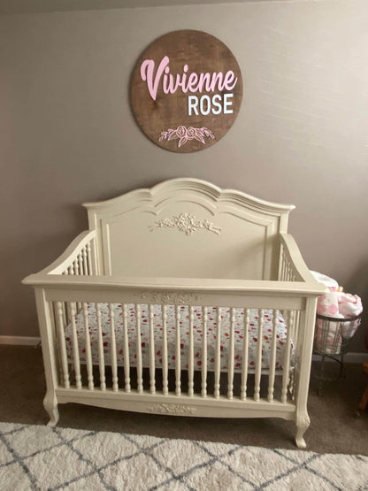 Custom wood nursery name sign, personalized baby room decor handmade