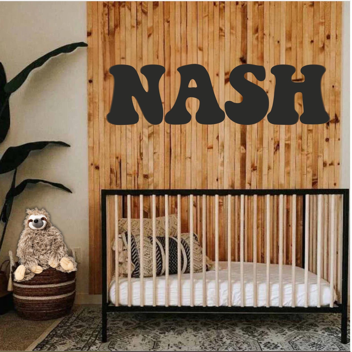 Custom wood nursery name sign, personalized baby room decor handmade