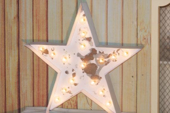 Metal horseshoe marquee sign – rustic western led light decor