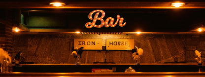 Metal horseshoe marquee sign – rustic western led light decor
