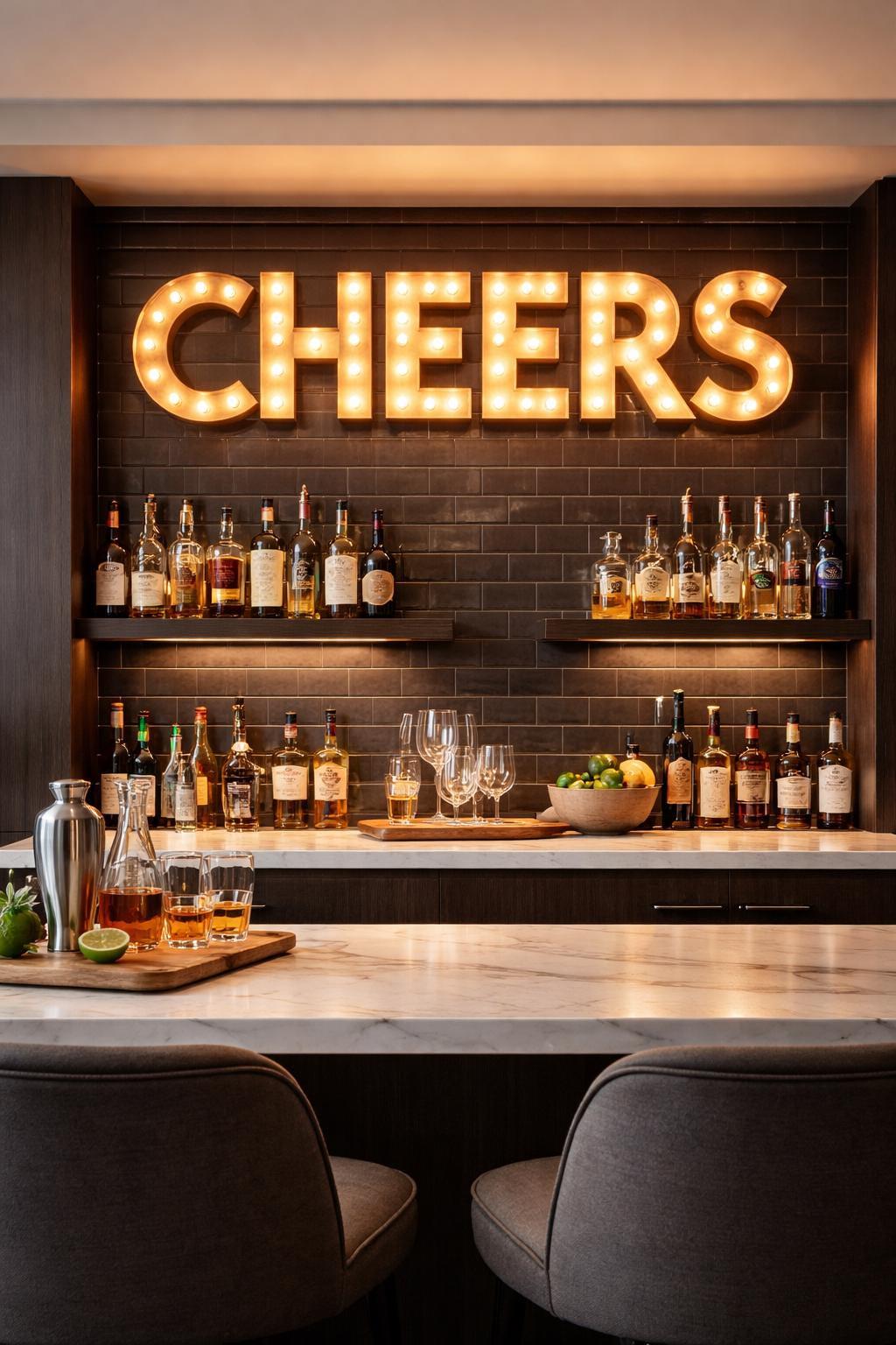 Custom 4pc metal lighted marquee letters – personalized wedding & home decor