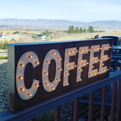 Custom wood marquee sign, personalized name light up sign, bar decor