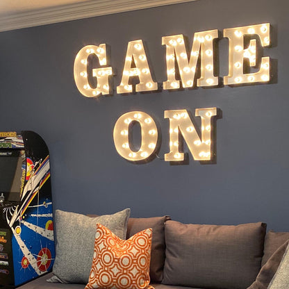 Custom 4pc metal lighted marquee letters – personalized wedding & home decor