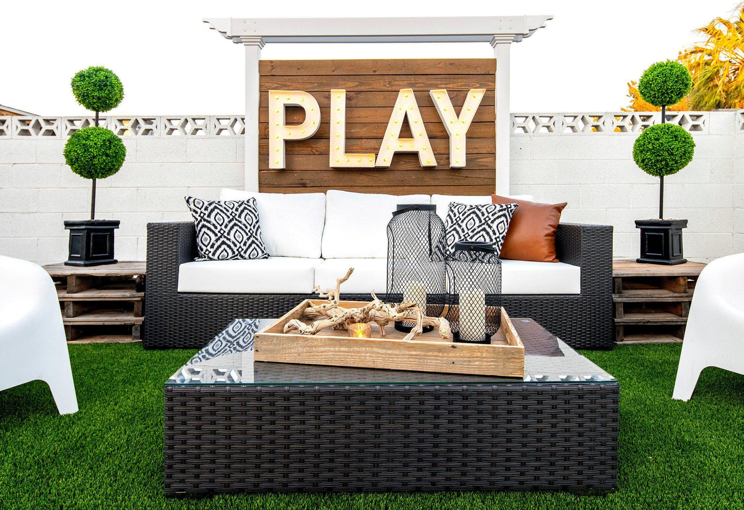 Custom 4pc metal lighted marquee letters – personalized wedding & home decor