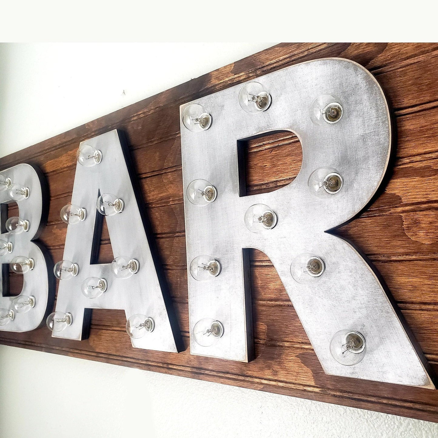 Personalized lighted marquee sign, hard maple wood, custom anniversary decor