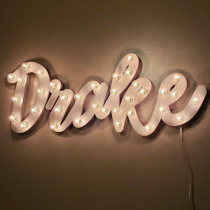 Custom lighted howdy sign | maple wood marquee wall decor | rustic farmhouse led welcome sign