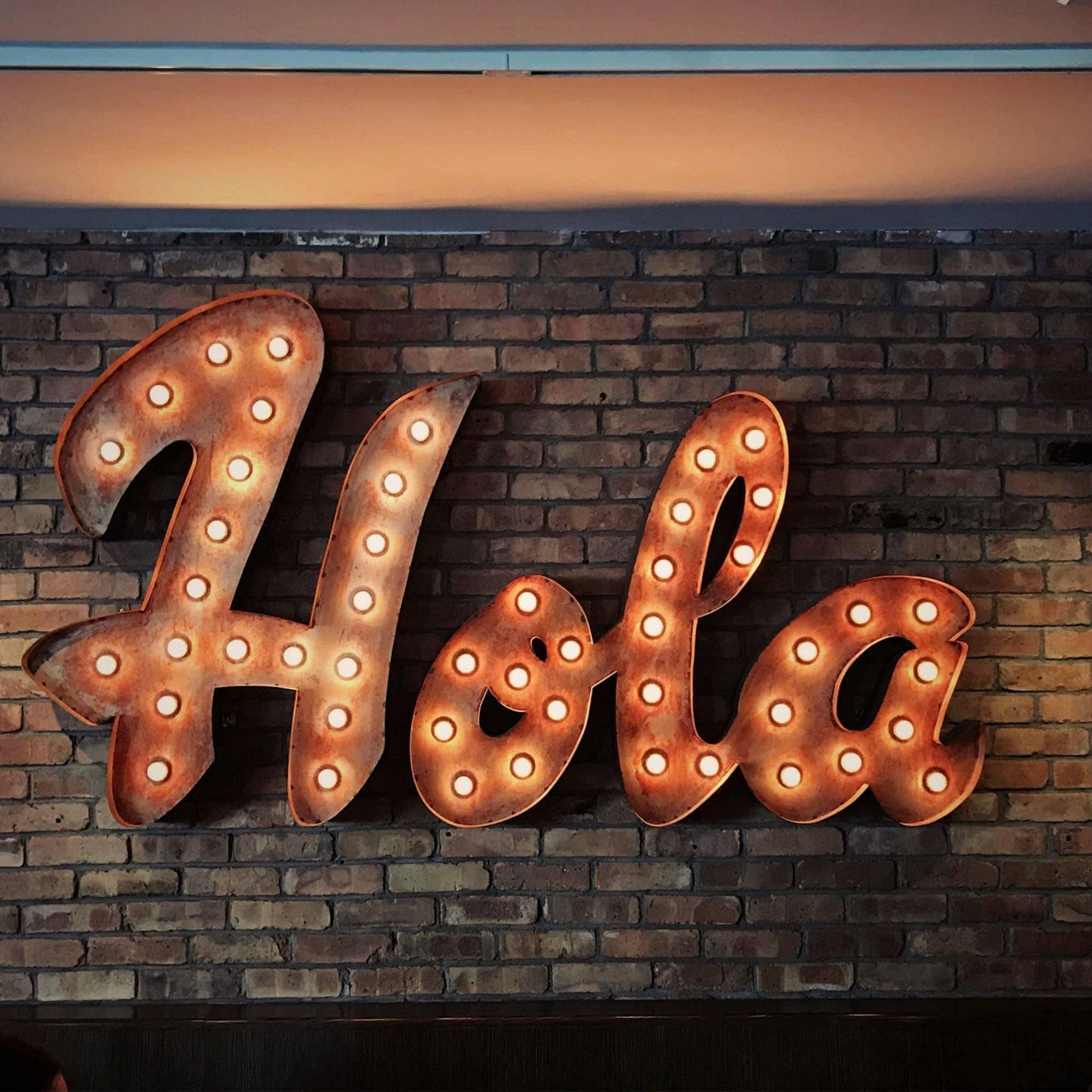 16" metal marquee sign, custom lighted steel letters