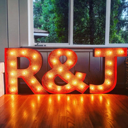 Large steel marquee letter, light up sign, 14-24 inch