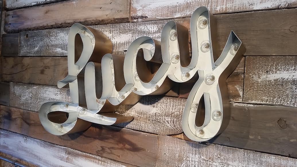 Large steel marquee letter, light up sign, 14-24 inch