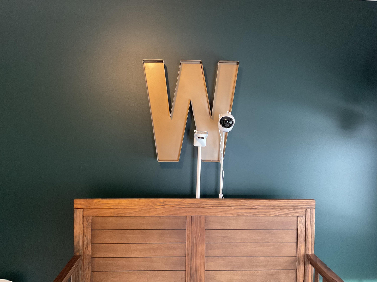 Large metal channel letter with wine corks - custom initial decor