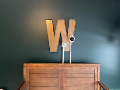Large metal channel letter with wine corks - custom initial decor