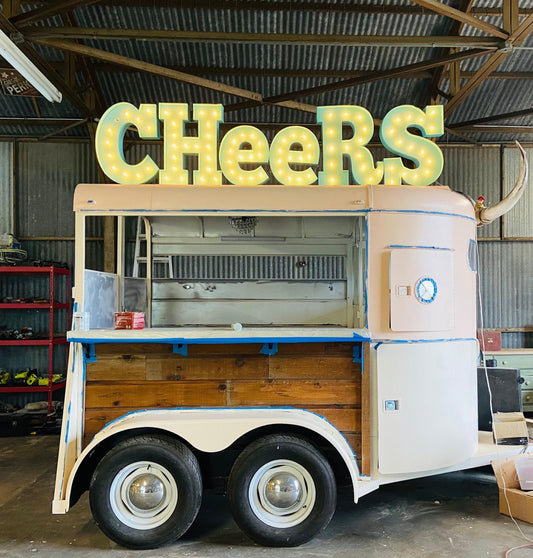 Custom lighted marquee sign, metal or wood event decor