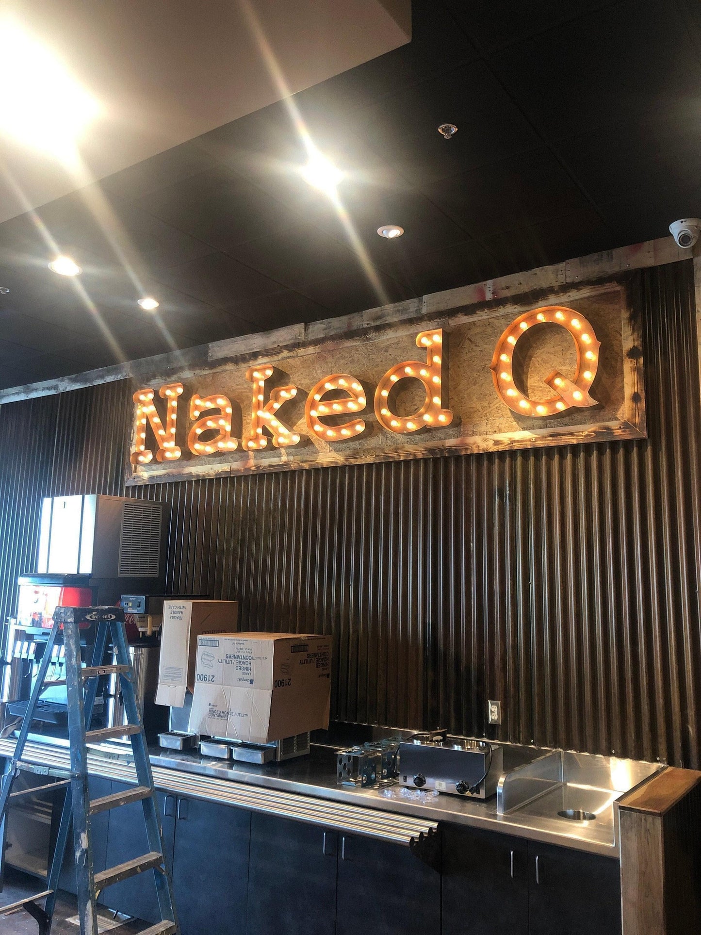 Custom lighted marquee sign, metal or wood event decor