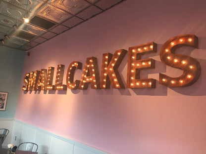 Custom lighted marquee sign, metal or wood event decor