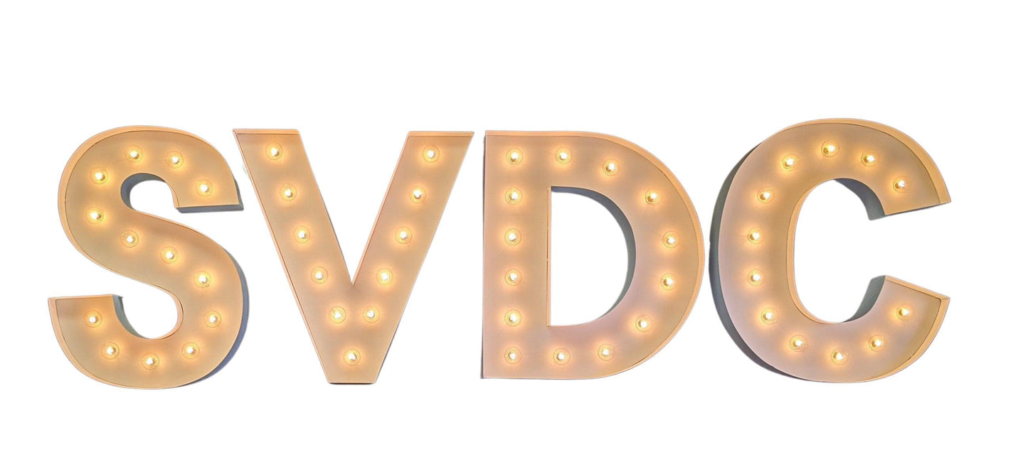 Vintage style marquee light up metal letters, 18" steel number set