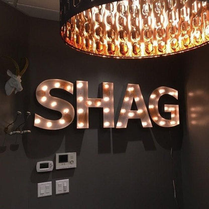 Vintage style marquee light up metal letters, 18" steel number set