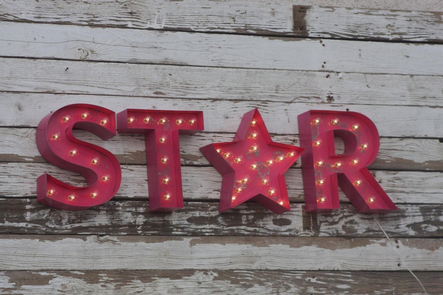 Vintage style marquee light up metal letters, 18" steel number set