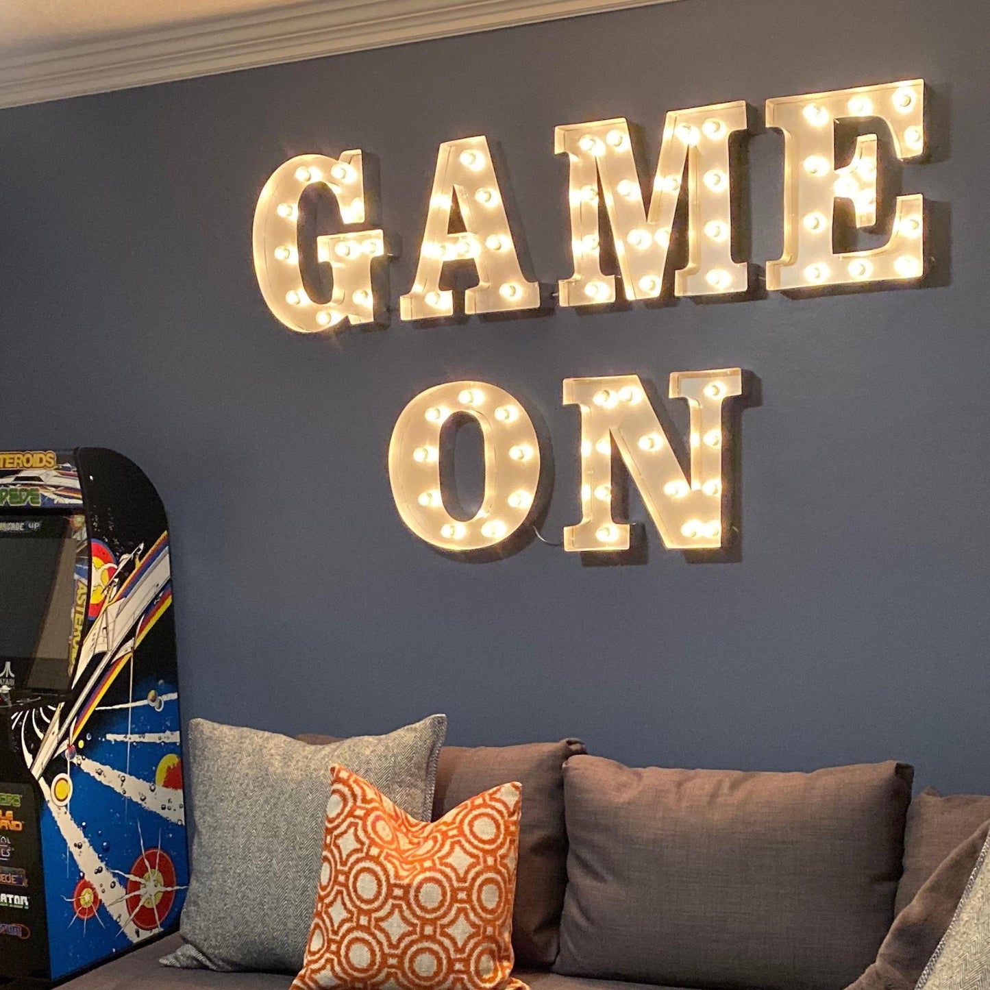 Vintage style marquee light up metal letters, 18" steel number set