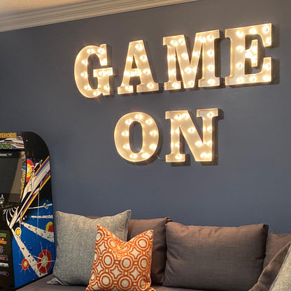 Vintage style marquee light up metal letters, 18" steel number set