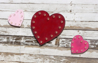 Vintage inspired heart marquee, lighted birch wood sign