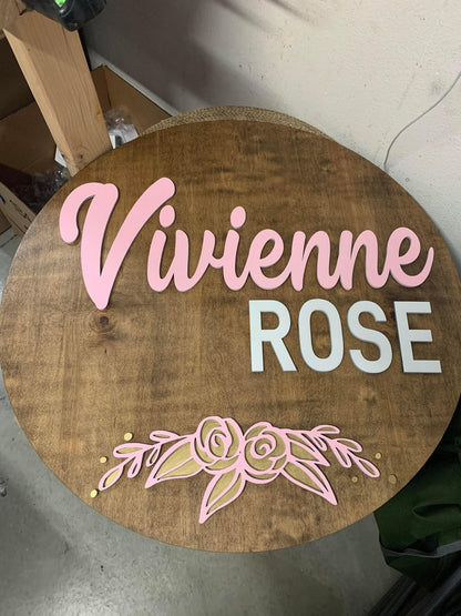 Custom wood name sign, personalized nursery decor, baby shower gift