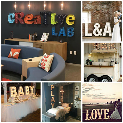 Custom metal marquee sign letters, personalized vintage style, 14-24 inch