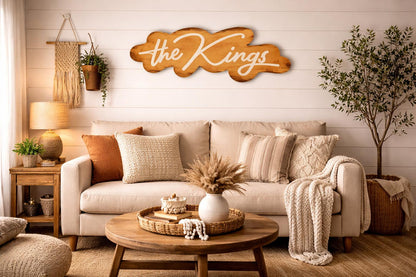 Custom 3d wooden name sign | mid century baby name wall decor, kids room