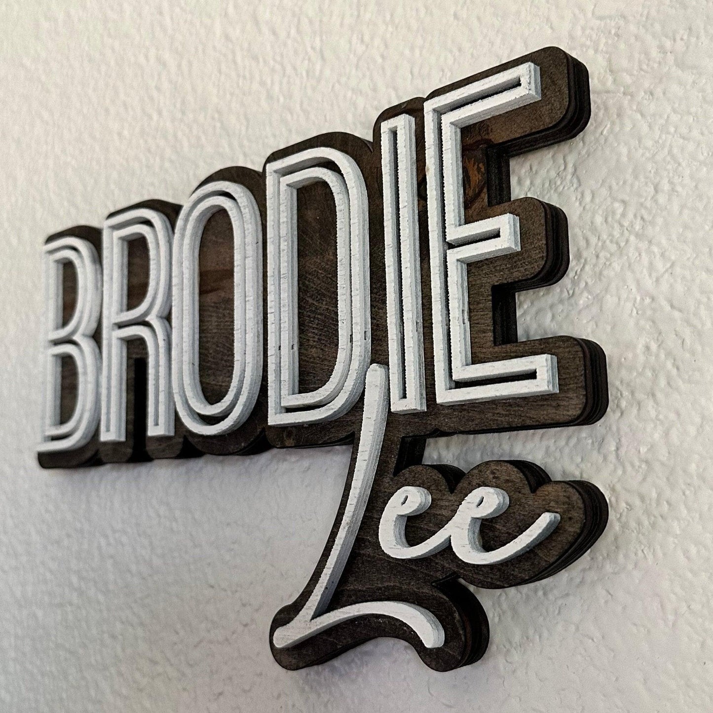 Custom 3d wooden name sign | mid century baby name wall decor, kids room