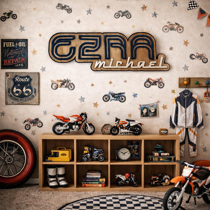 Custom 3d wooden name sign | mid century baby name wall decor, kids room