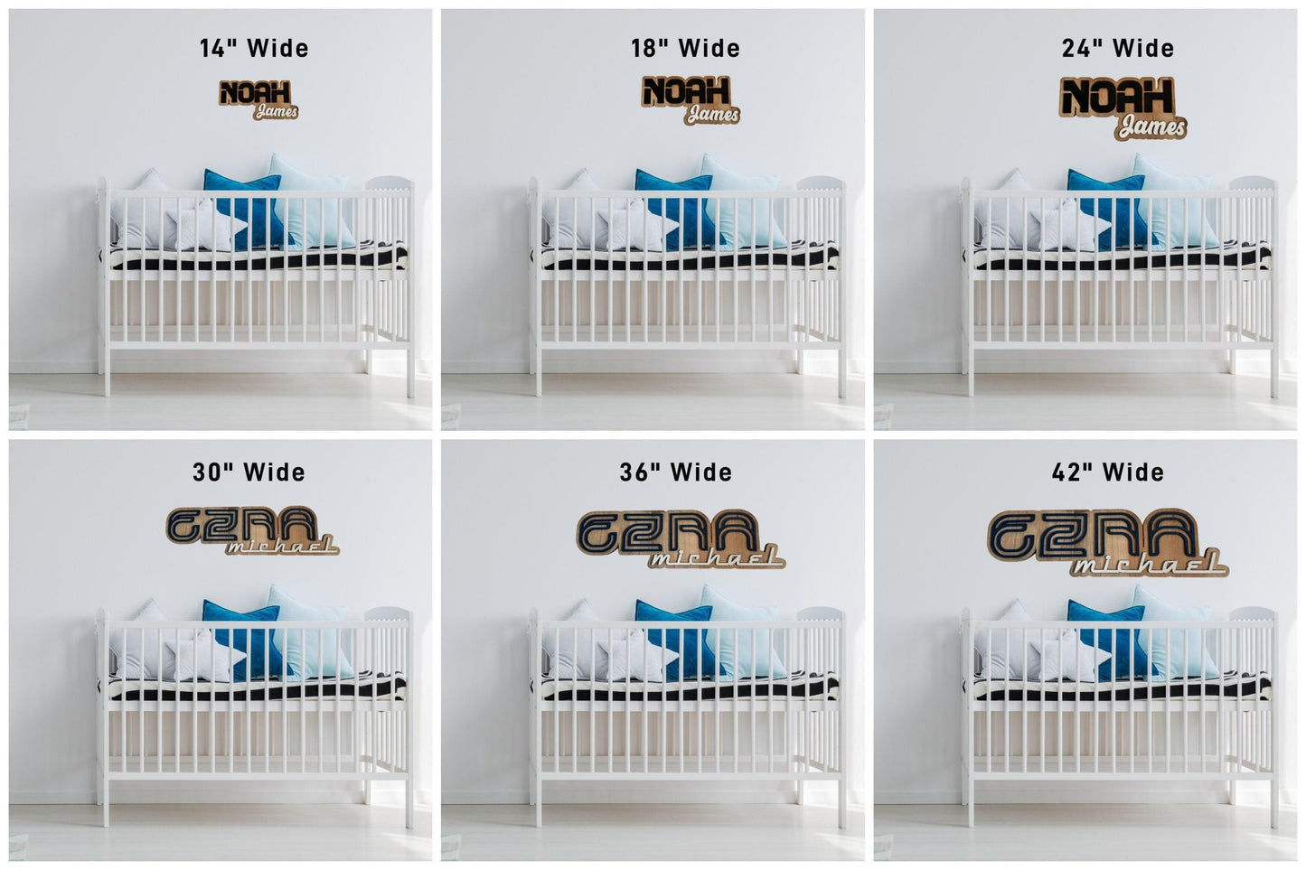 Custom 3d wooden name sign | mid century baby name wall decor, kids room