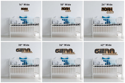 Custom 3d wooden name sign | mid century baby name wall decor, kids room