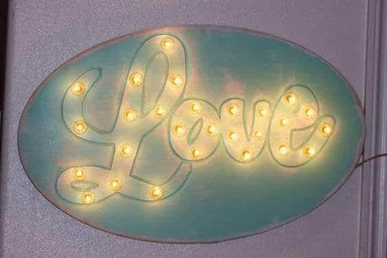 Custom wood marquee lighted sign, 3d maple letters