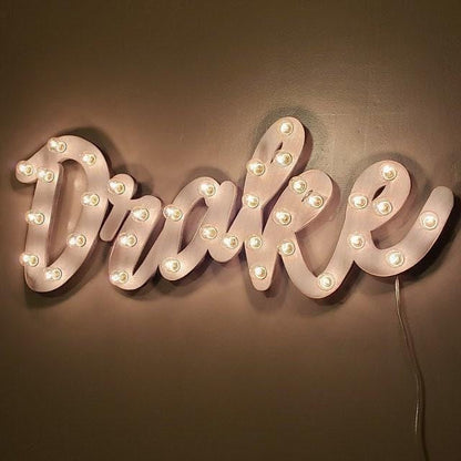 Custom wood marquee sign, lighted wedding decor, personalized name