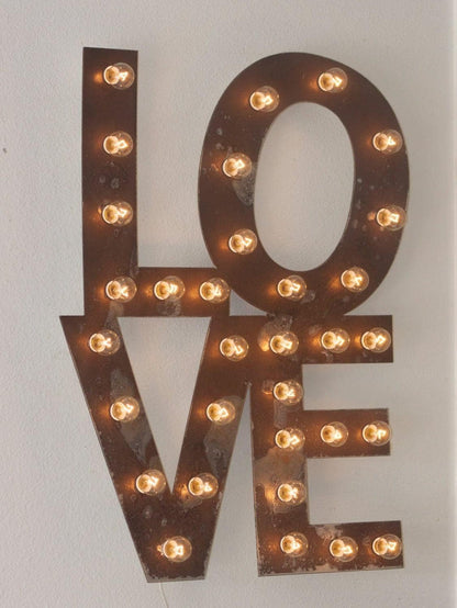 Custom metal marquee sign, light up bar decor, rustic wedding