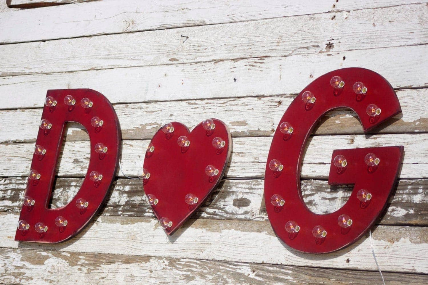 Large marquee letter trio, wedding initial sign, anniversary decor