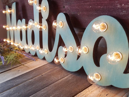 Handcrafted Maple Wood Howdy Marquee Sign, Lighted Western Wall Decor