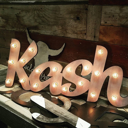 Handcrafted Maple Wood Howdy Marquee Sign, Lighted Western Wall Decor