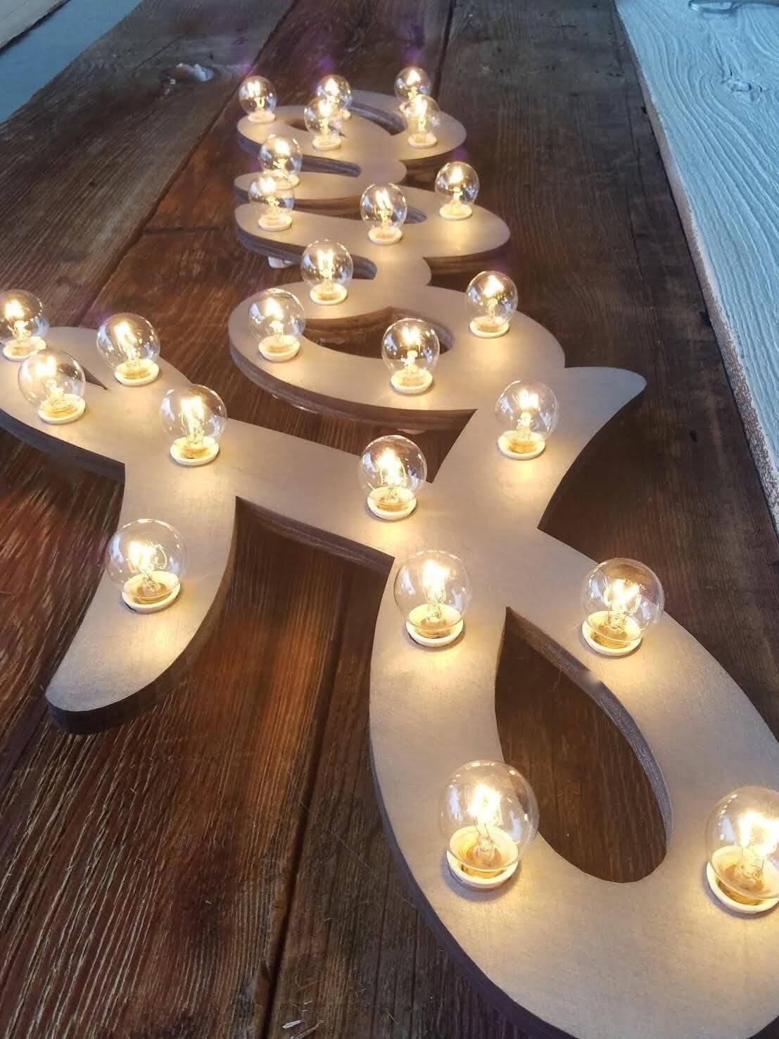 Handcrafted Maple Wood Howdy Marquee Sign, Lighted Western Wall Decor
