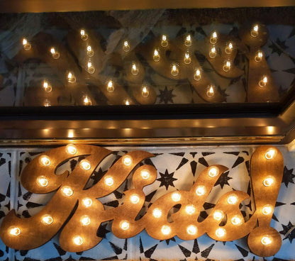 Handcrafted Maple Wood Howdy Marquee Sign, Lighted Western Wall Decor