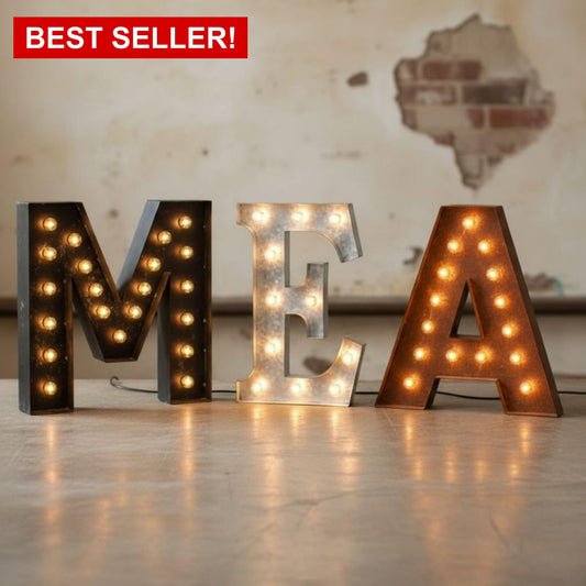 Steel Marquee Letters, Illuminated Light Up Sign, Custom Wedding Event Decor