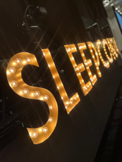 Steel Marquee Letters, Illuminated Light Up Sign, Custom Wedding Event Decor