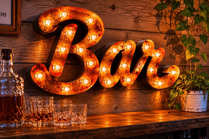 Steel Marquee Letters, Illuminated Light Up Sign, Custom Wedding Event Decor