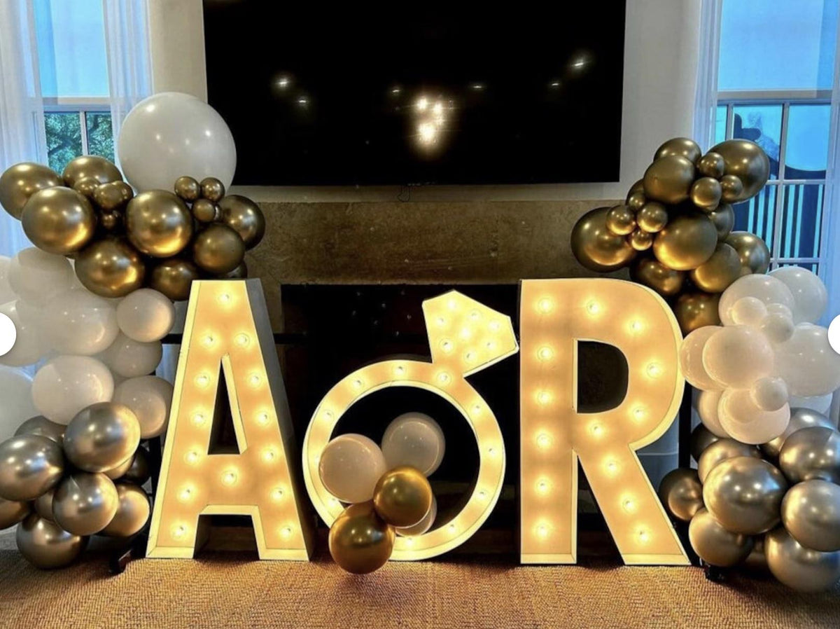 Steel Marquee Letters, Illuminated Light Up Sign, Custom Wedding Event Decor
