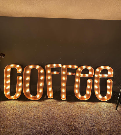 Steel Marquee Letters, Illuminated Light Up Sign, Custom Wedding Event Decor