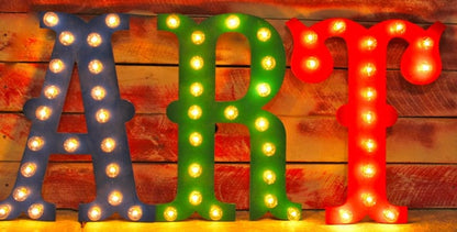 24" Marquee Letter Sign LARGE Vintage Circus Carnival Marquee Lighted Letters Wood.......A B C D E F G H I J K L M N O P Q R S T U V W X Y Z