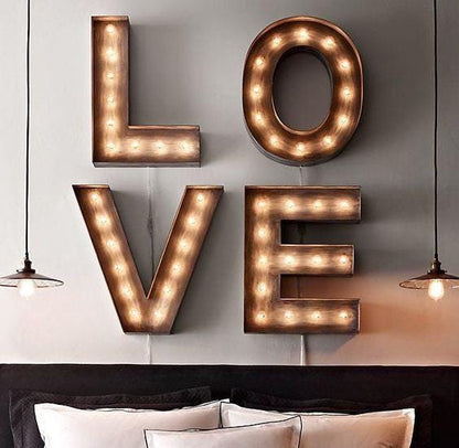 Sale large marquee letters...light up letter, metal steel, marquee letters, boho, mcm, mid century sign, outdoor, business, lighted letters