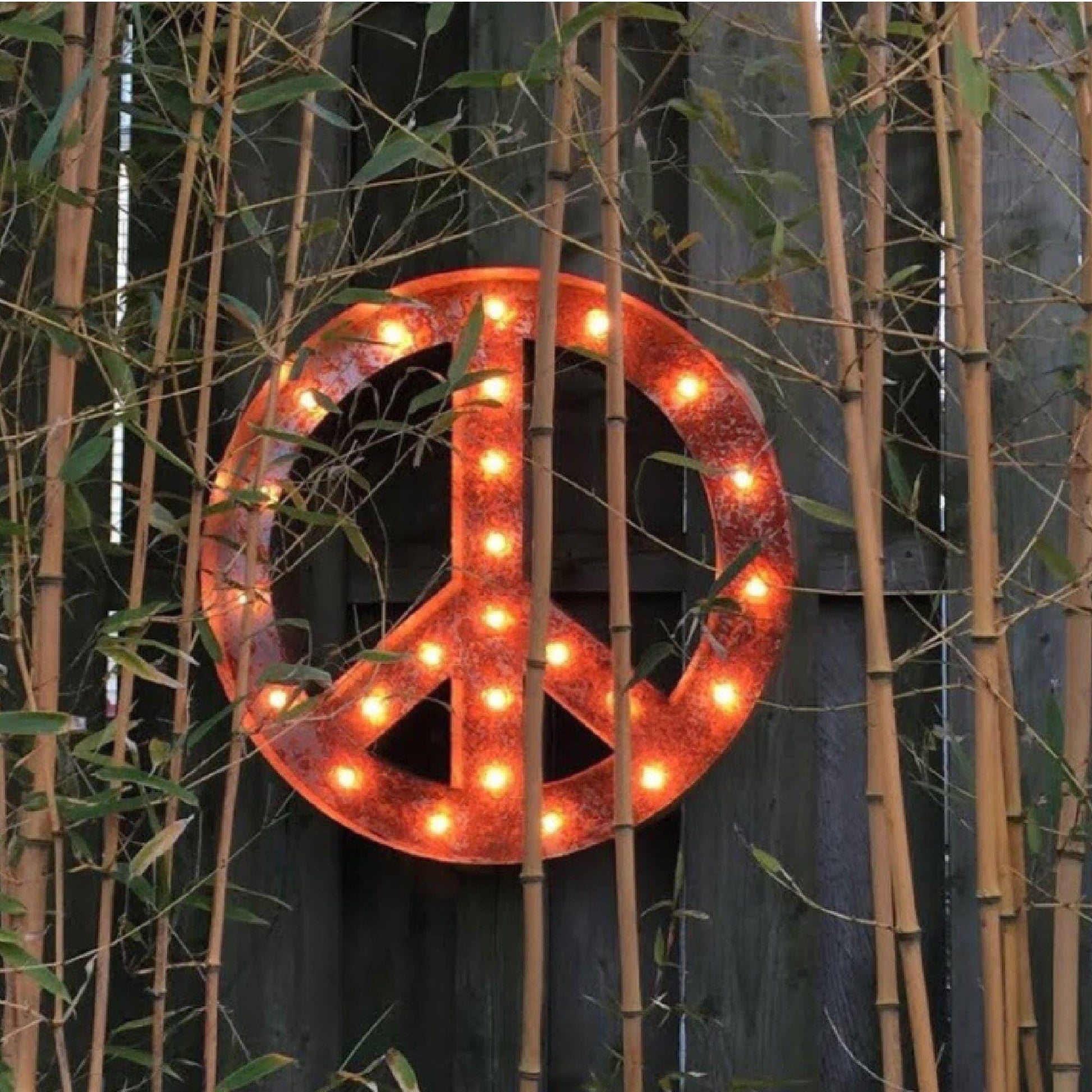 Large metal marquee peace sign old vintage style lighted peace sign steel..........kids teens game room home decor outdoor christmas