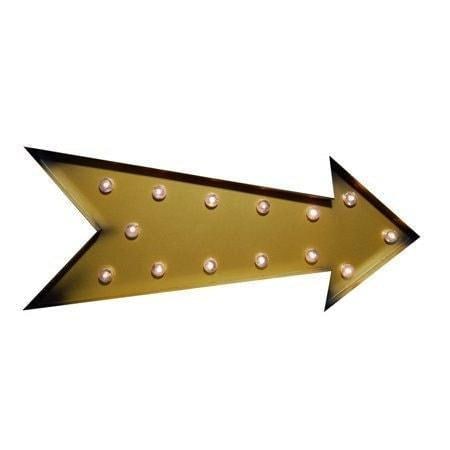 Lighted metal arrow marquee sign Illuminated bar business wedding gift home decor open directions